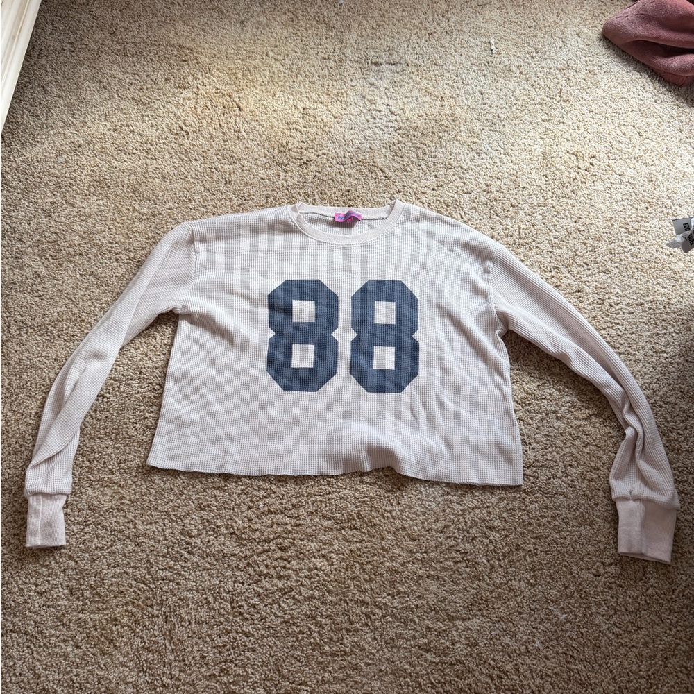 Edikted Cream Waffle Knit Top